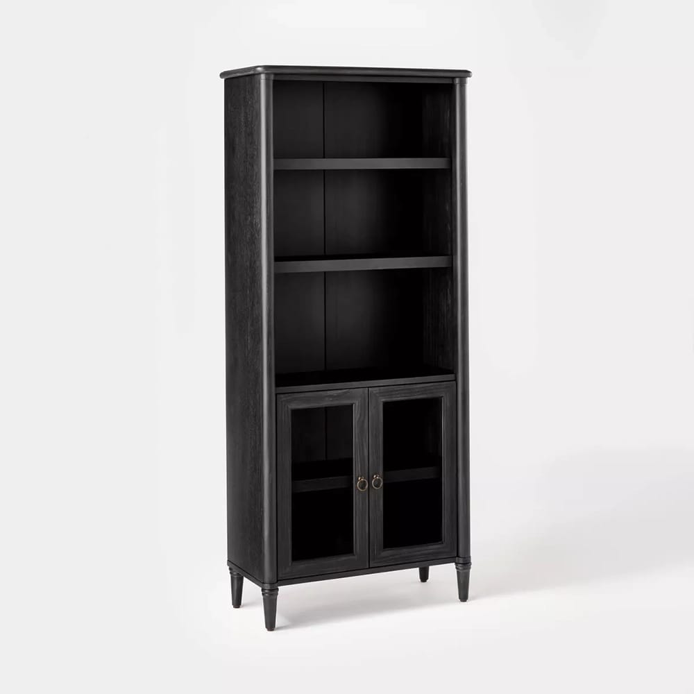 Threshold Killybrooke Glass 2-Door Accent Cabinet, Black