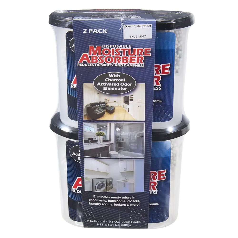 Disposable Moisture Absorber with Charcoal, 10.5 oz, 2 pk