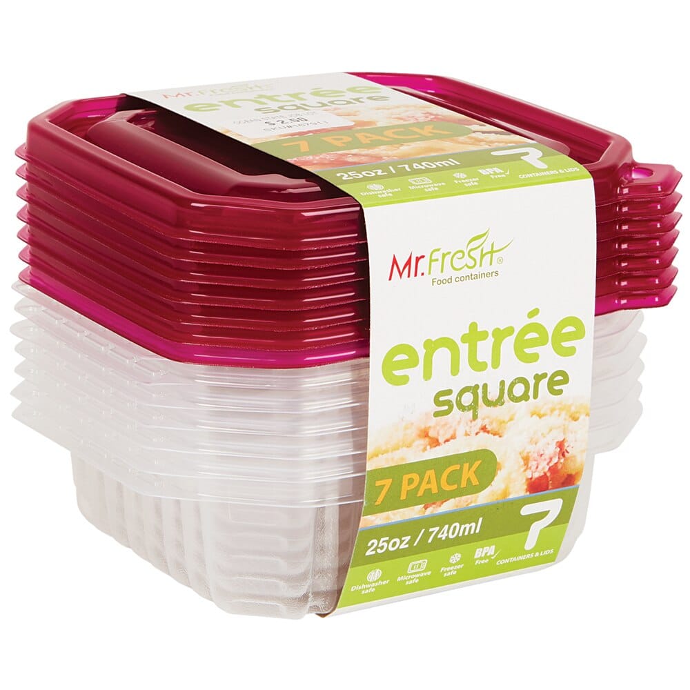 Mr. Fresh Entree Food Storage Container, 7 Count