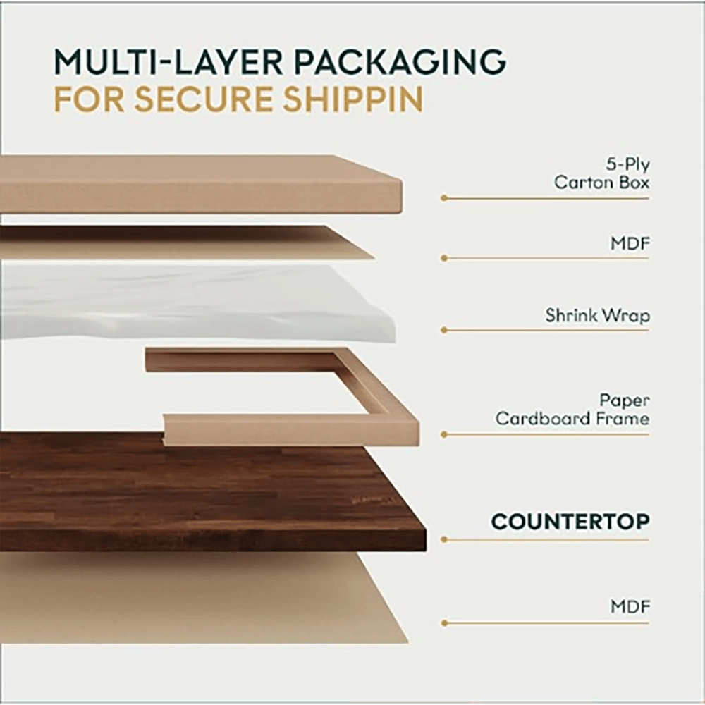 Bme Hevea Solid Wood Butcher Block Table Top, Walnut, 3'