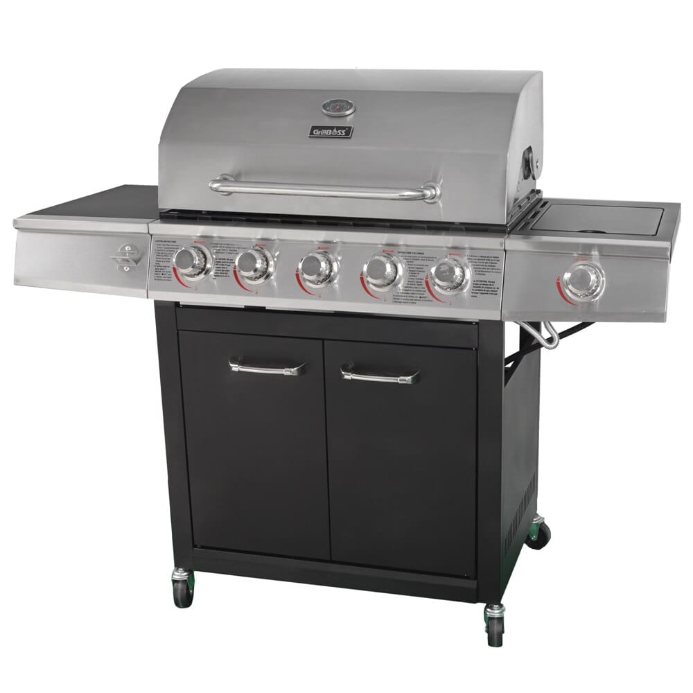 Grill Boss 5-Burner Gas Grill with Side Burner