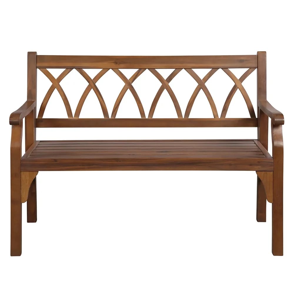 Pebble Lane Living Elegant Hardwood 2-Seater Bench, Natural