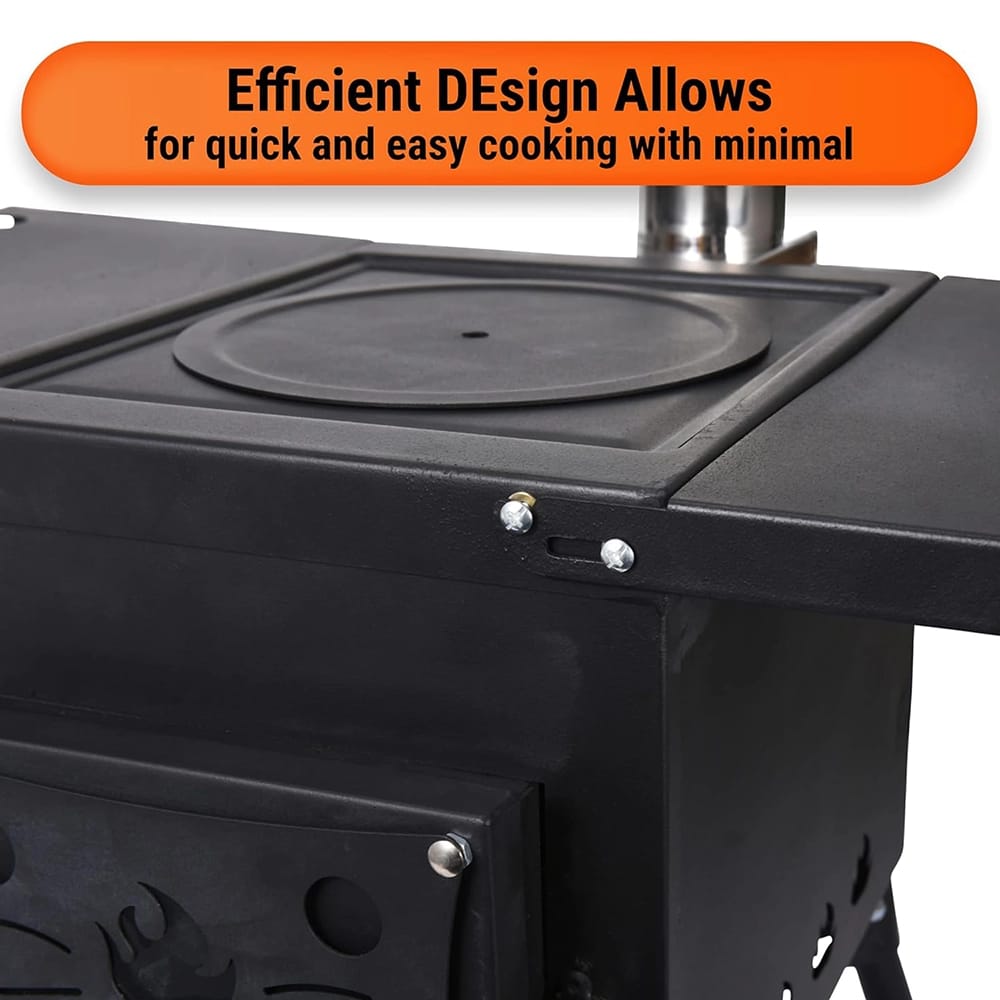 ZoreStar Outdoor Camping Wood Stove, Black