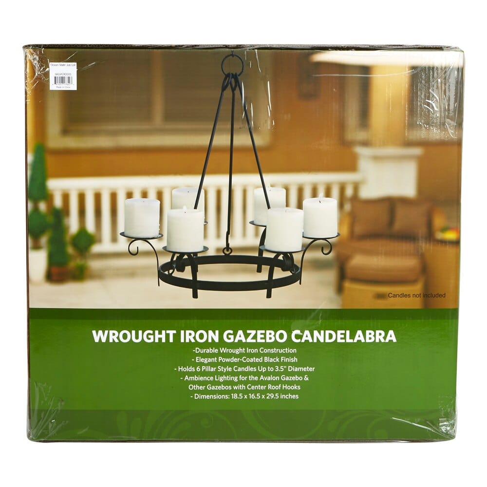 Avalon Wrought Iron Gazebo Candelabra