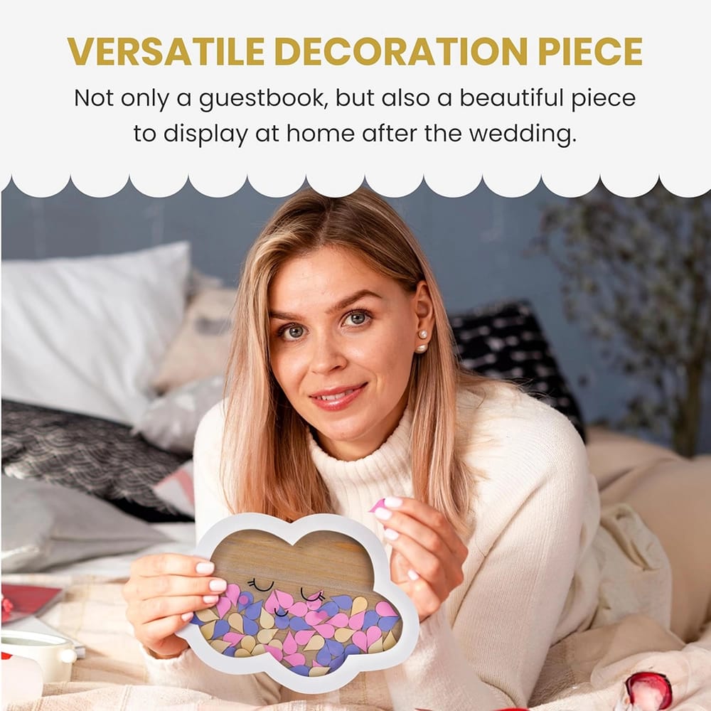 Wooden Cloud Wedding Guest Book