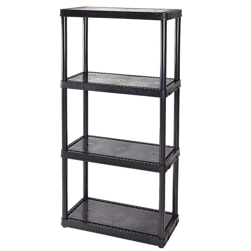 Maxit 4-Tier Plastic Shelving Unit, 48"