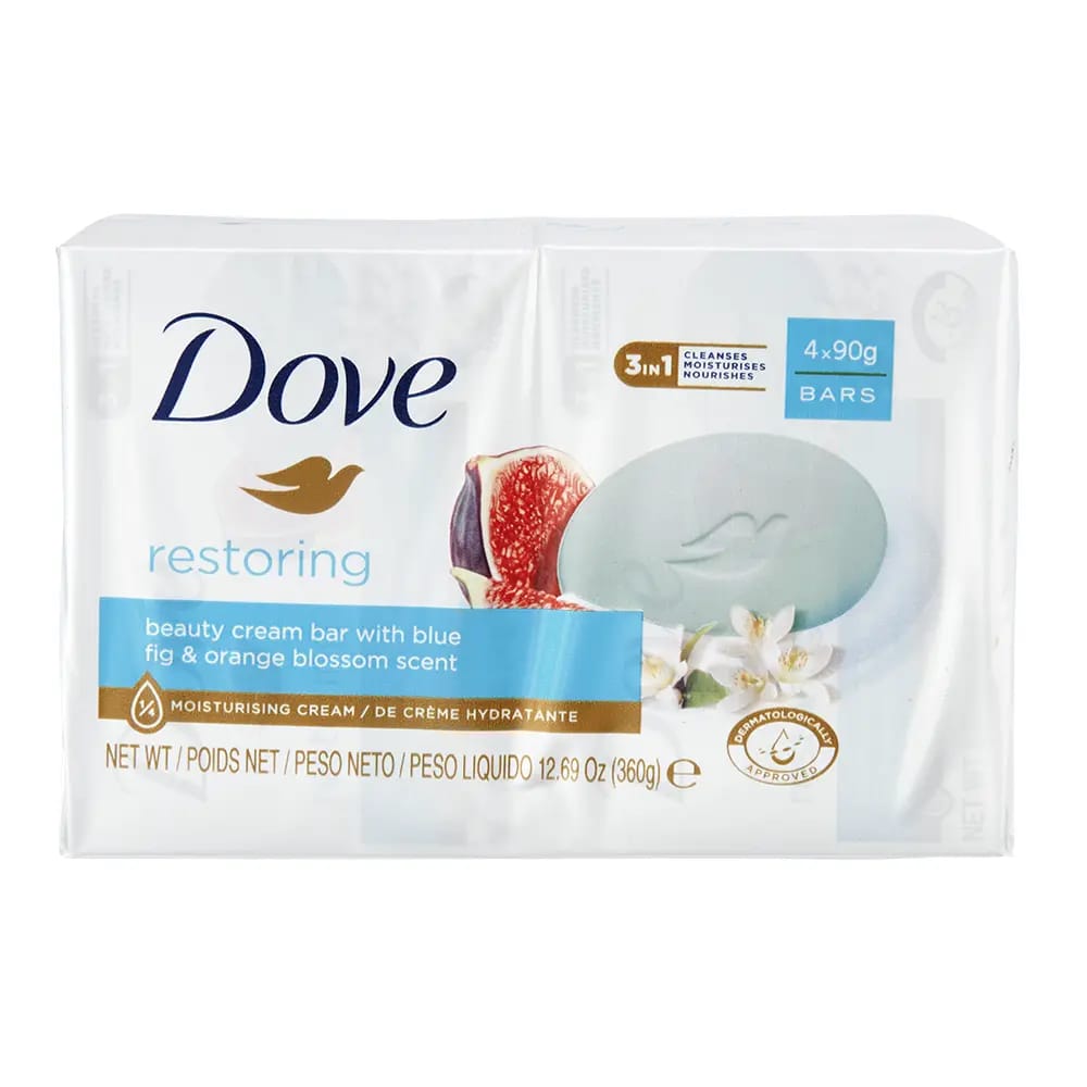 Dove Restoring Blue Fig & Orange Blossom 3.17 oz Bar Soap, 4 Count