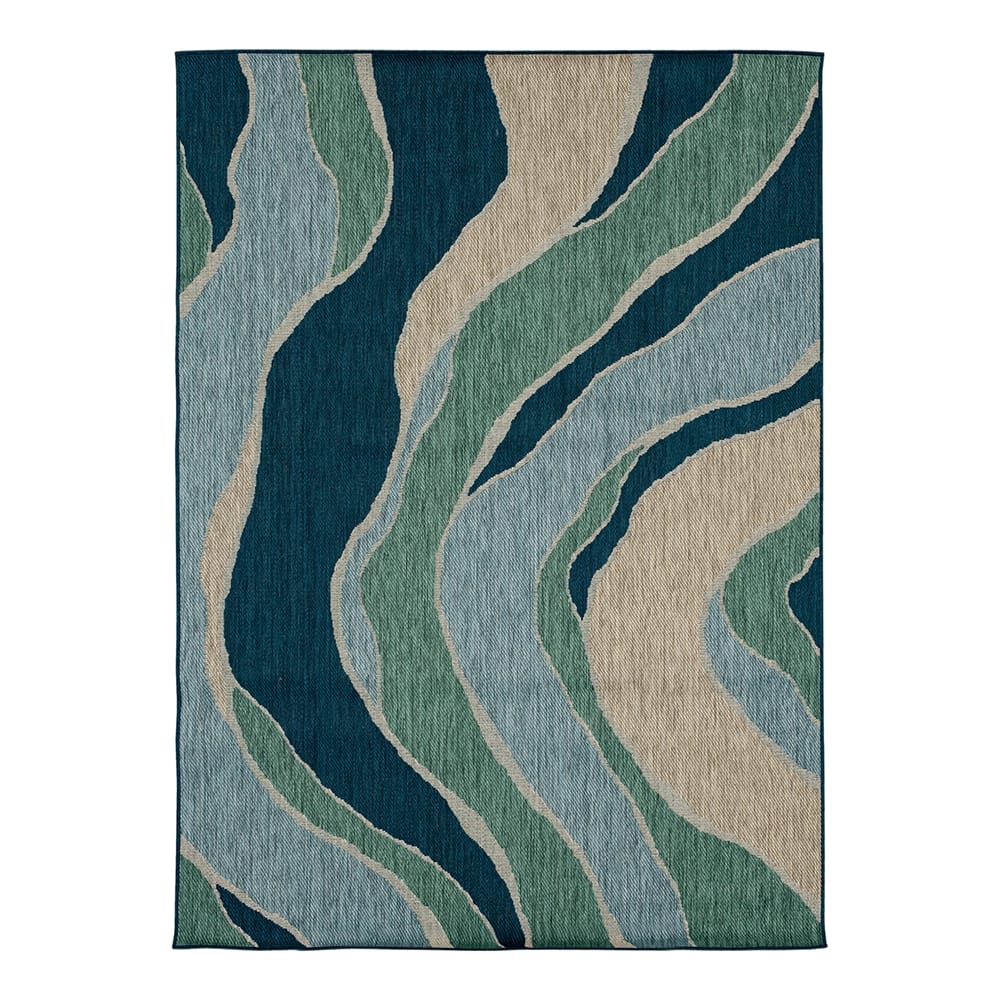 Mohawk Indoor/Outdoor Area Rug, Aqua Waves, 8' x 10'