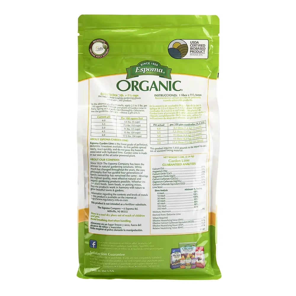 Espoma Organic Garden Lime Plant Food, 5lbs.