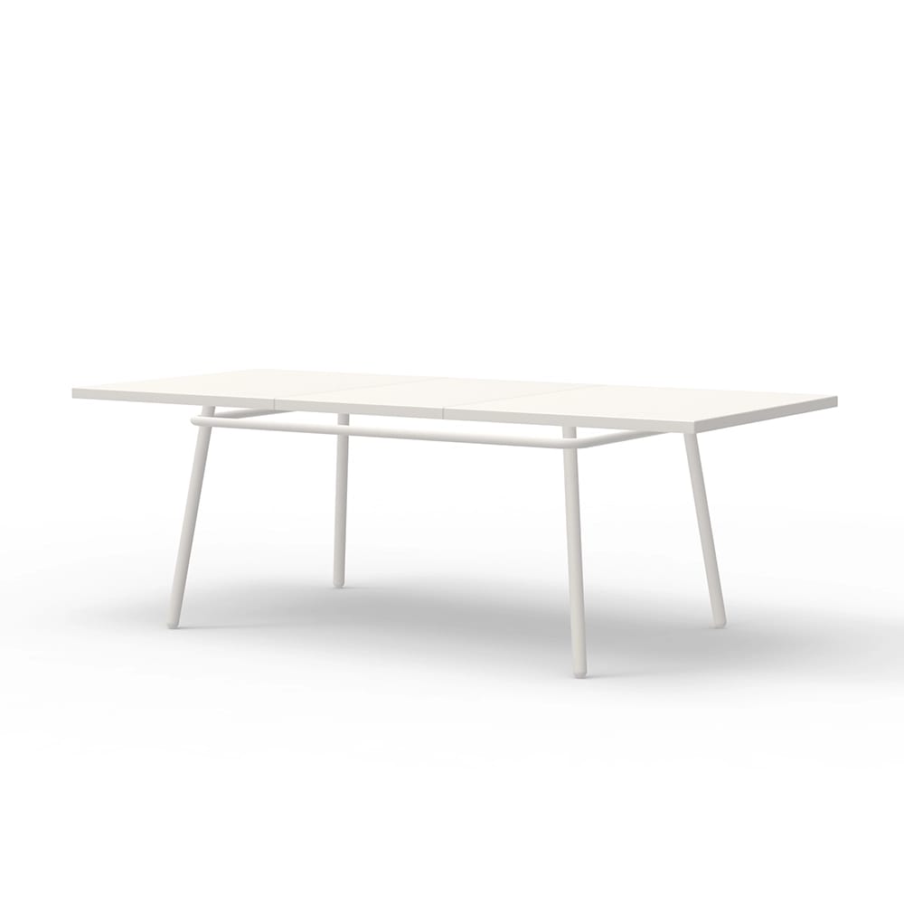 Maiori Rectangular Extendable Patio Dining Table, Blanc