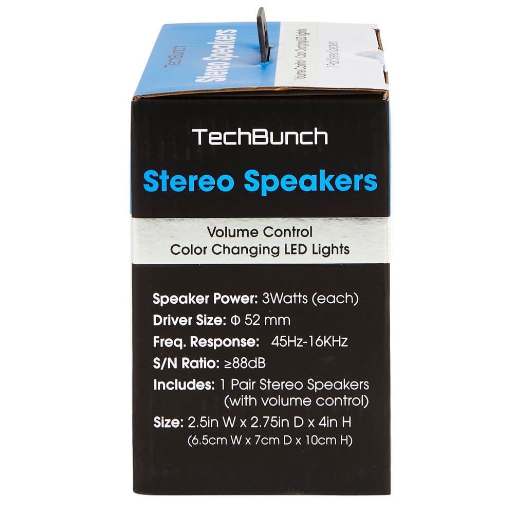 TechBunch Stereo Speakers with Color-Changing LED Lights