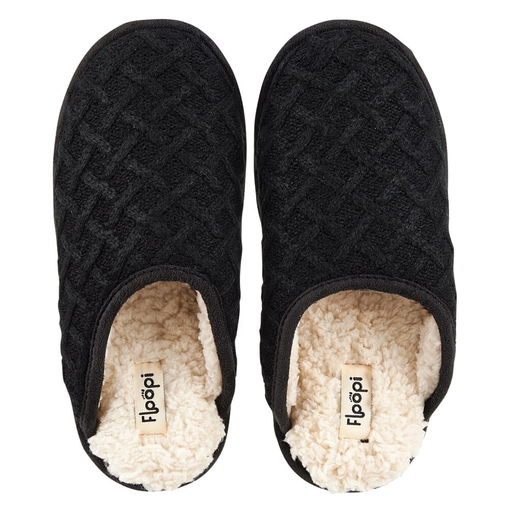 Floopi Women's Black Lattice Slide-On Slipper