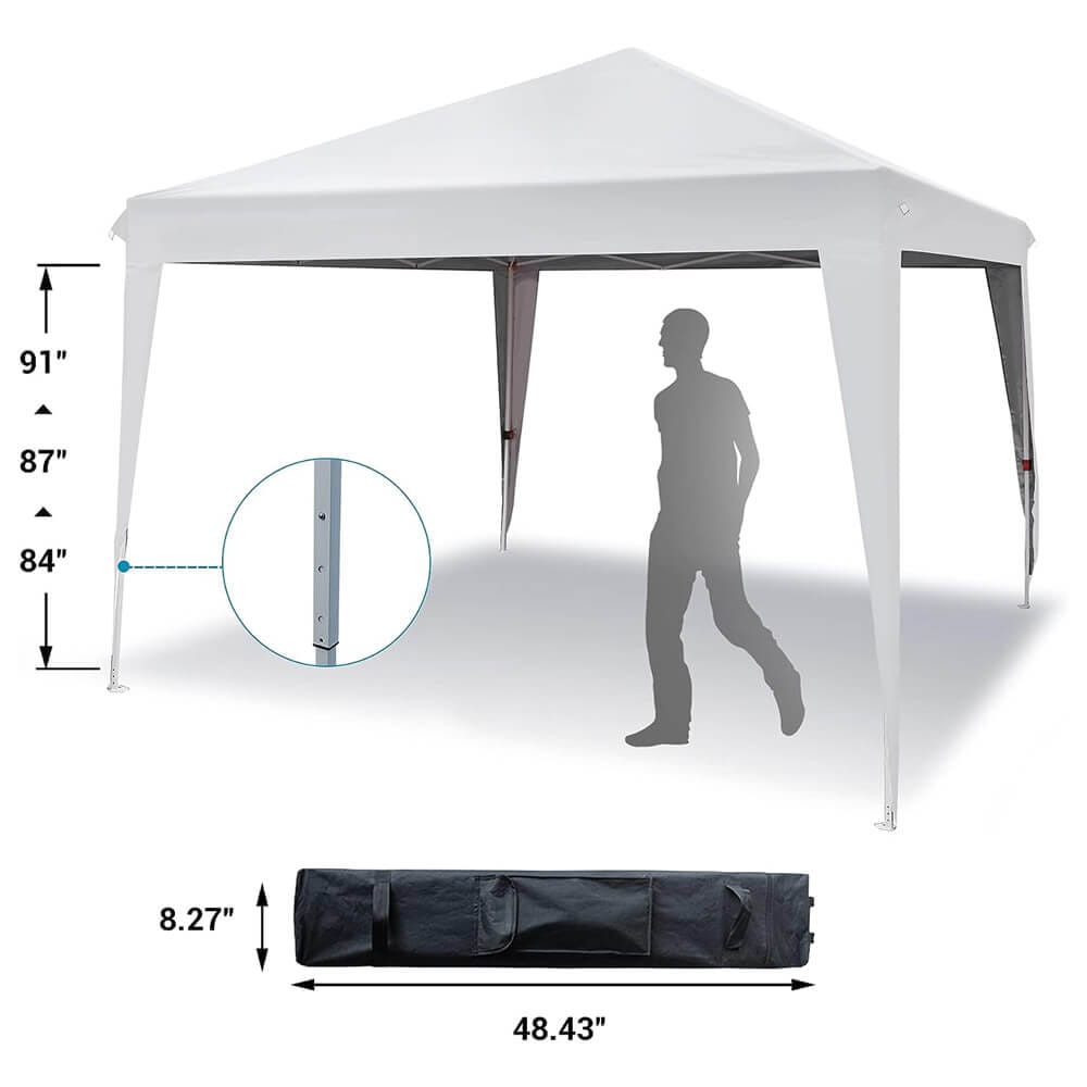 10' x 10' Pop-Up Canopy Tent with Sidewall & Windows, White