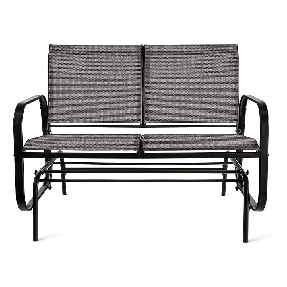 2-Person Patio Sling Glider Chair, Black