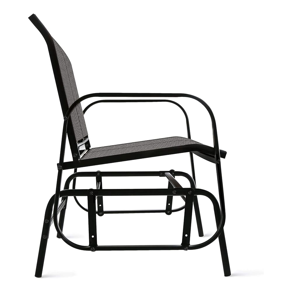 2-Person Patio Sling Glider Chair, Black