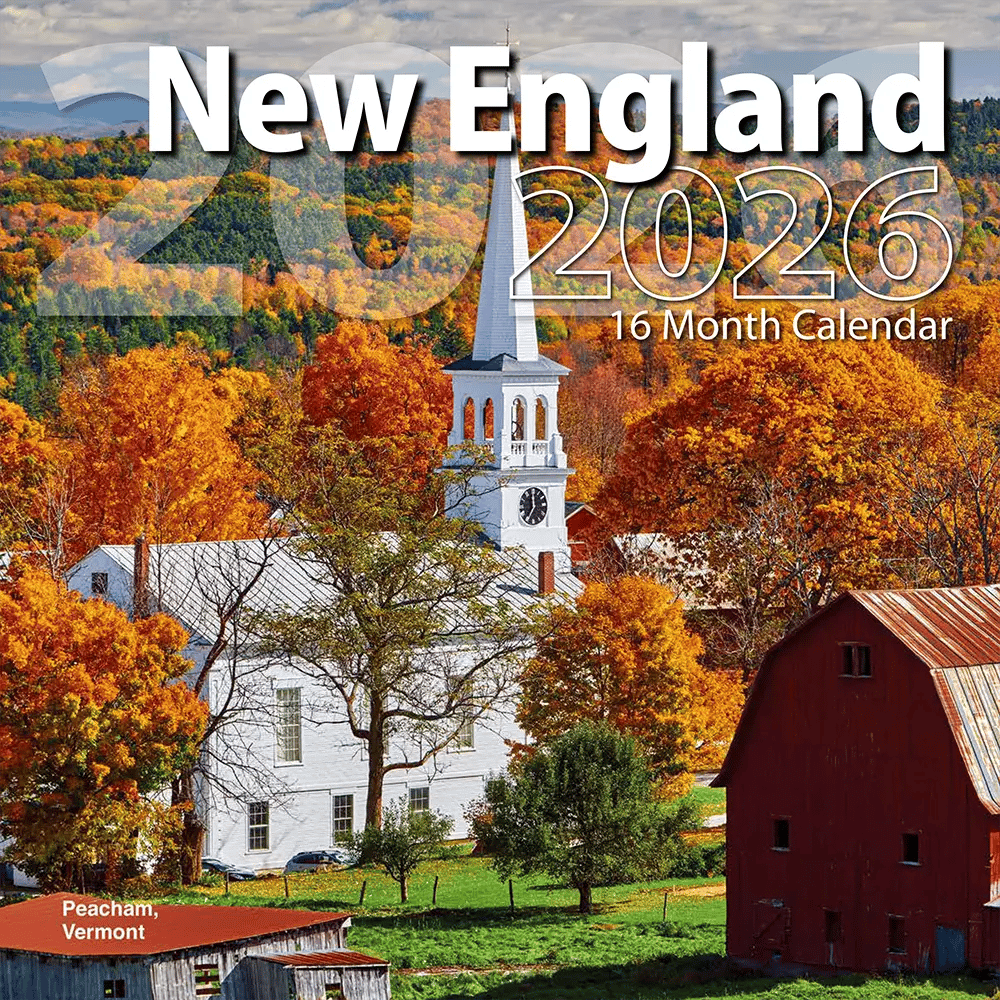 2026 New England Themed 16 Month Wall Calendar, 12"