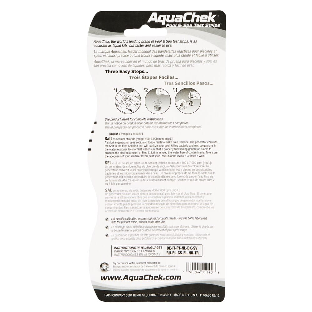 AquaChek Pool & Spa Salt Test Strips, 10-Count