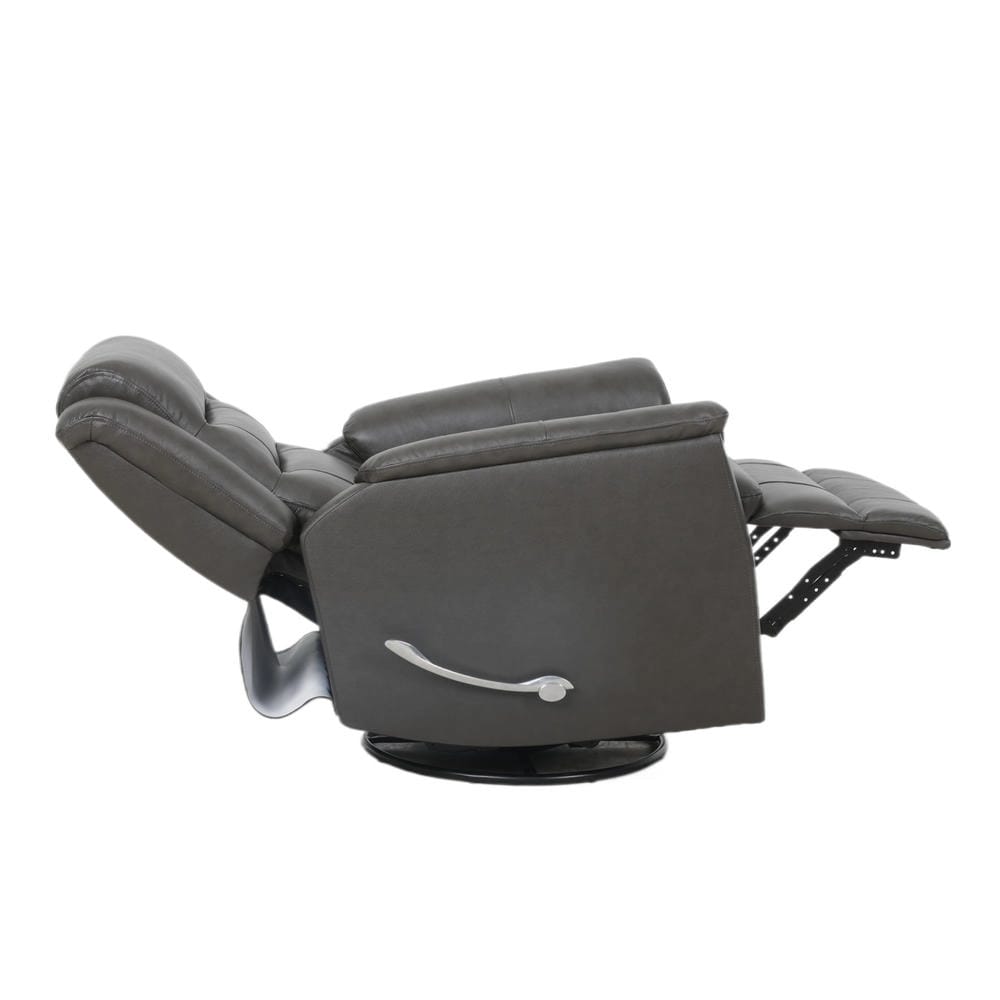 Madrid Leather Swivel Recliner, Gray
