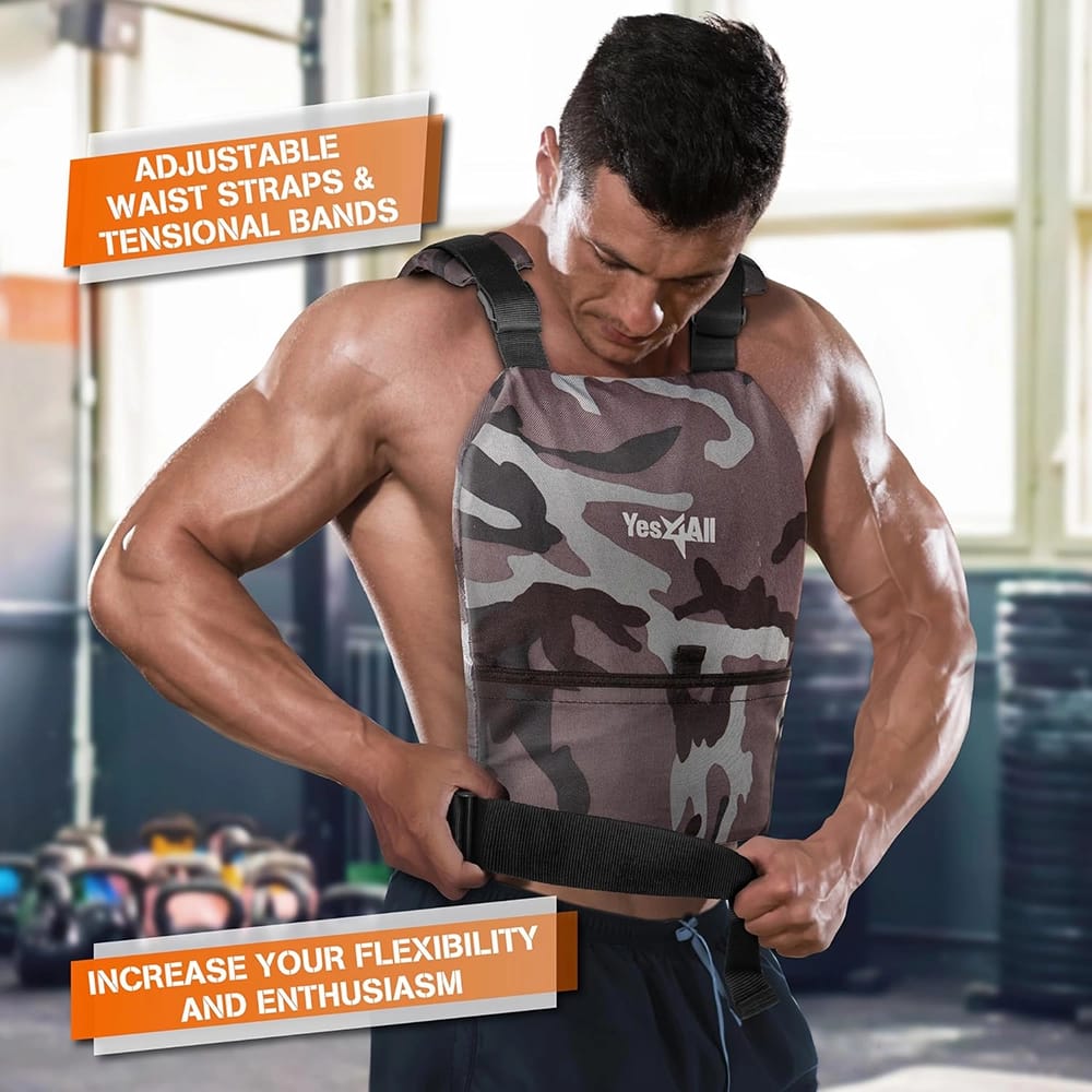 Yes4All Adjustable Weighted Vest With 2-8.75 lb Plates