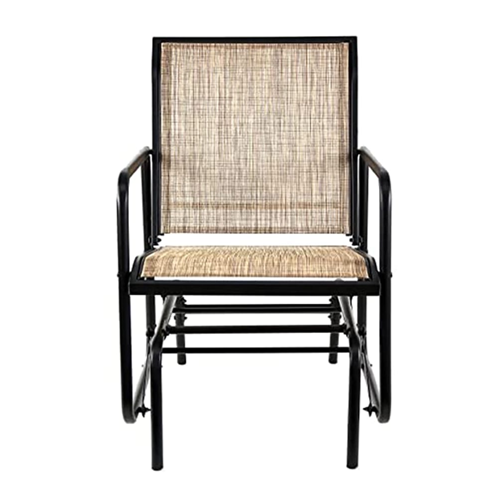 Outdoor Patio Sling Glider Chair, Brown