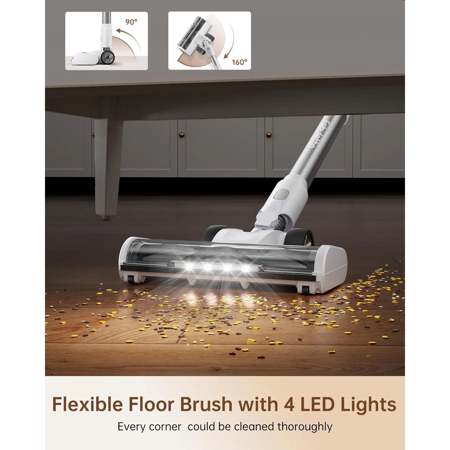 Fabuletta 600W Corded Telescopic Stick Vacuum, White