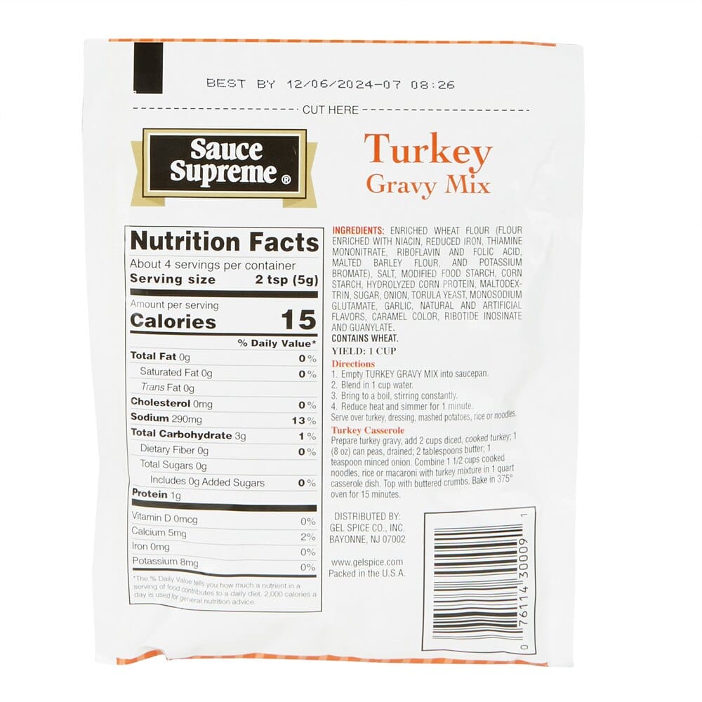 Sauce Supreme Turkey Gravy Mix, 0.75 oz