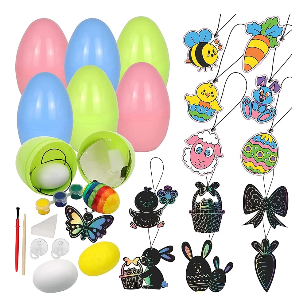 12-Piece Pre Filled Easter Eggs with DIY Art and Craft Painting Kit