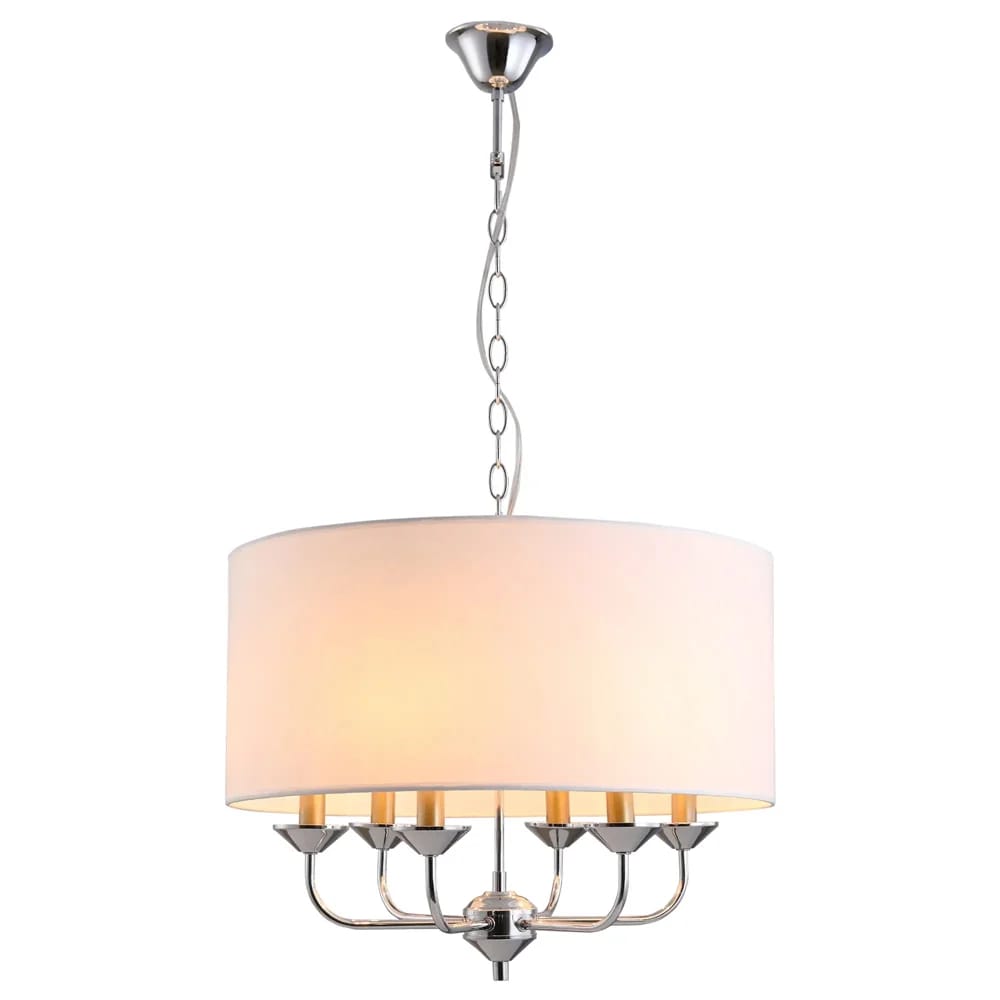 HomCom 6-Light Modern Chandelier, White