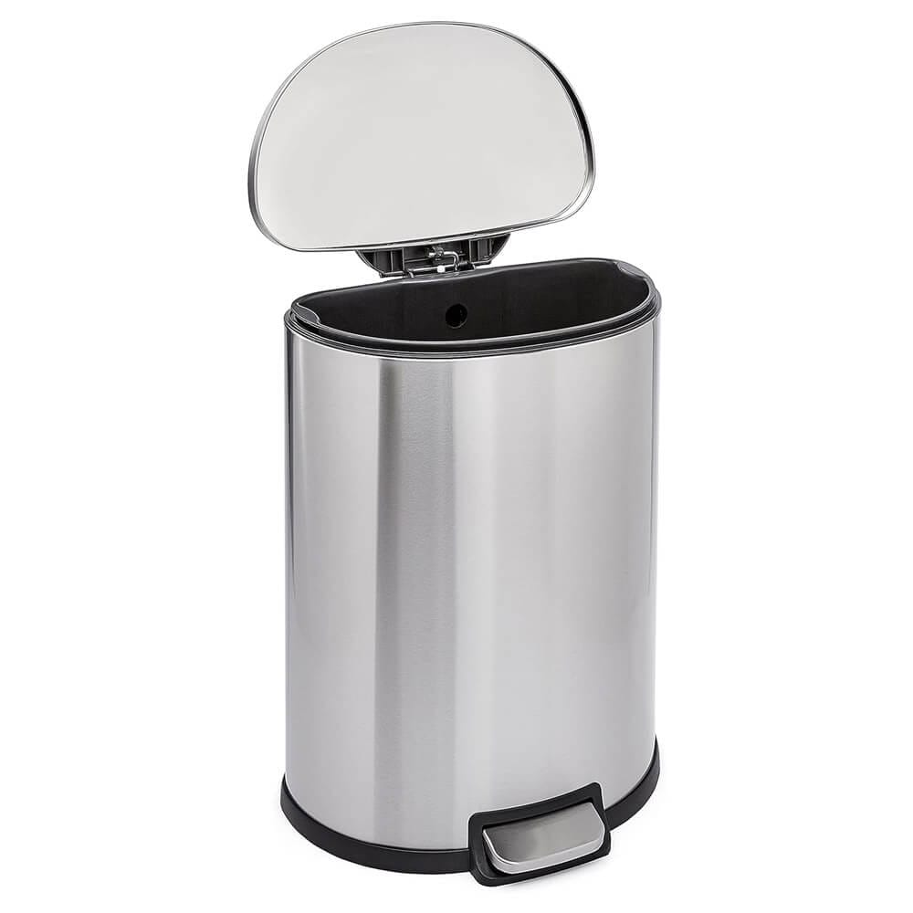 D-Shaped Soft-Close 13 Gallon Trash Can