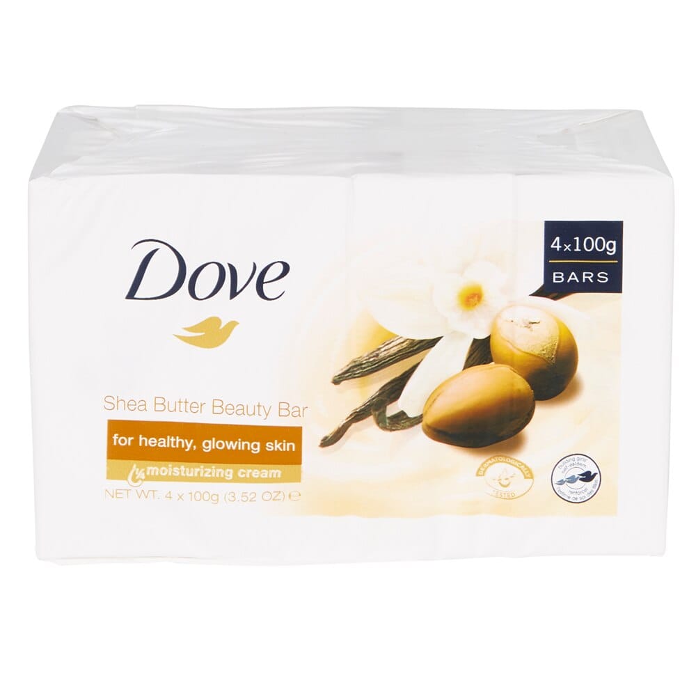 Dove Shea Butter Beauty Bar Soap, 4-Count