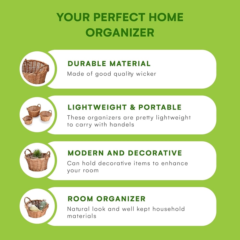 Prosumers Choice Wicker Basket, Set of 3