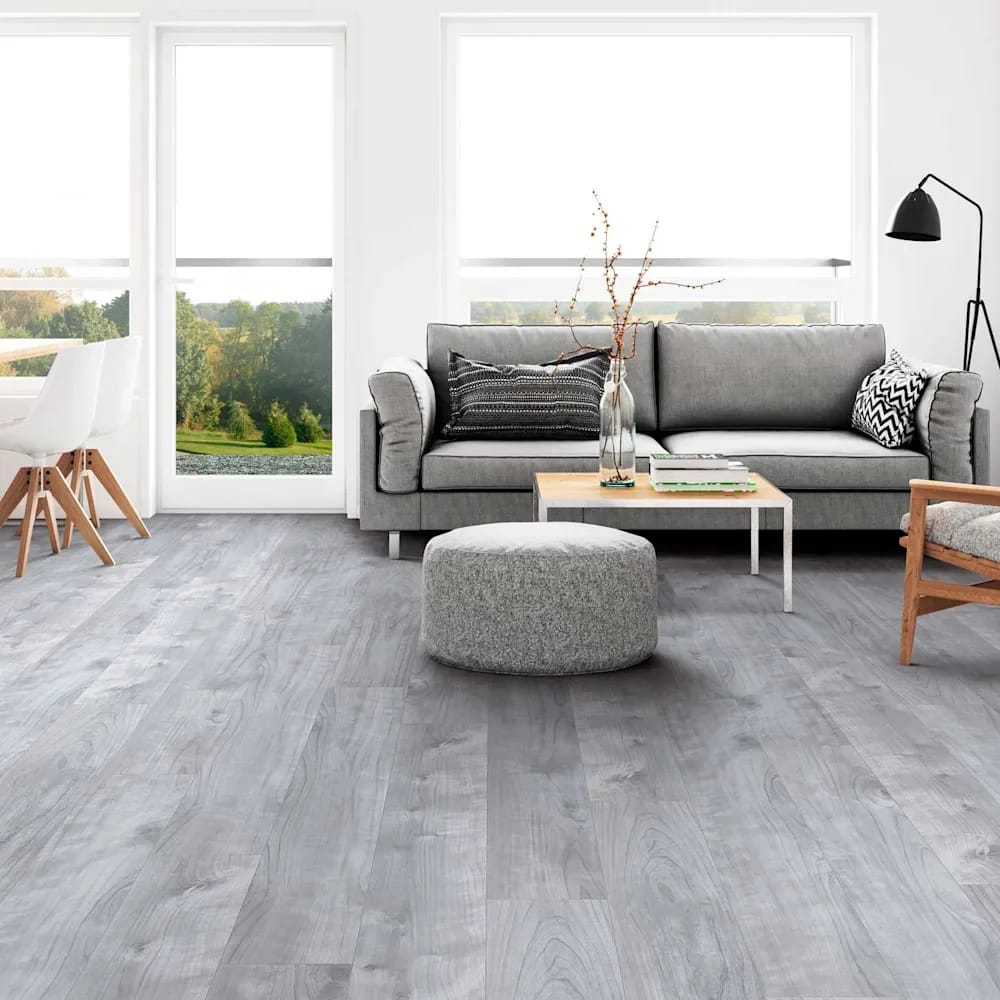 CoreLuxe 7mm Linden Cherry Waterproof Rigid Vinyl Plank Flooring, Gray, 25.9 sq. ft. ($4.44/ sq. ft.)