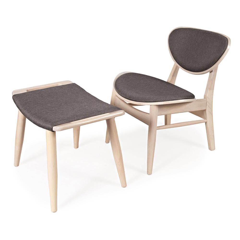 Jofran Furniture E-Z Style Relax Chair & Ottoman Set, White/Gray