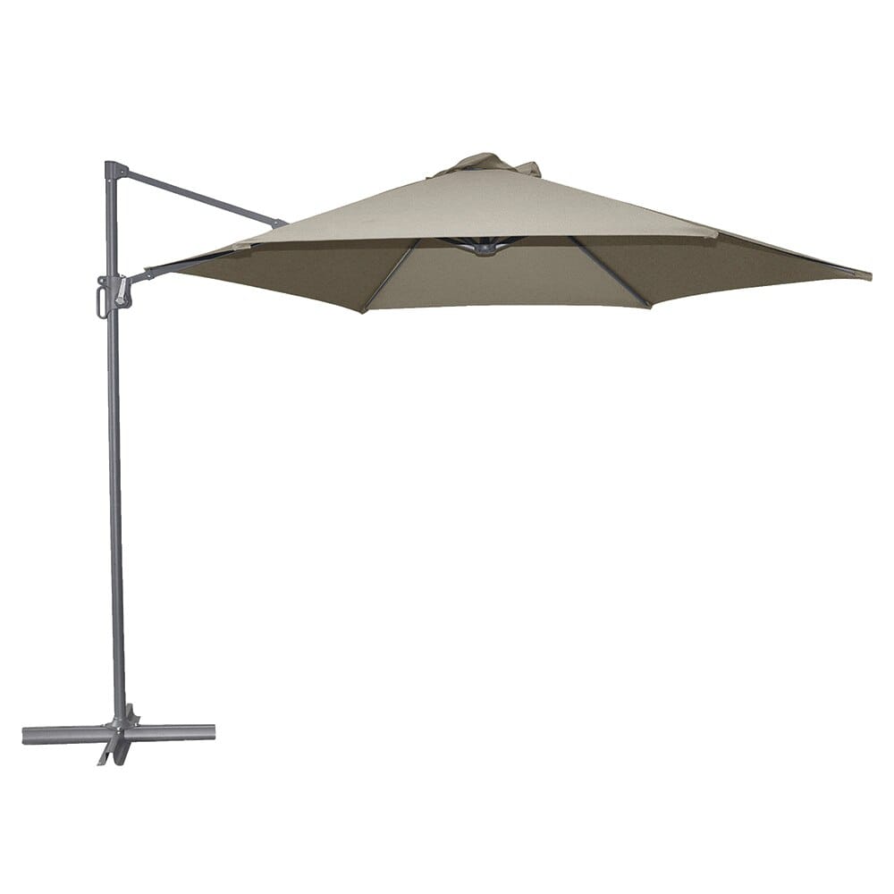 10' Roma Offset Patio Umbrella with Solar LED Lights