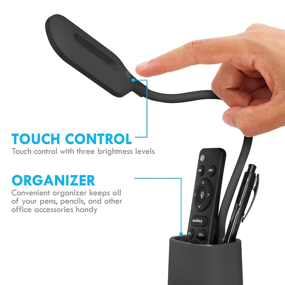 Aduro LED Desk Lamp With Wireless Charger, Black