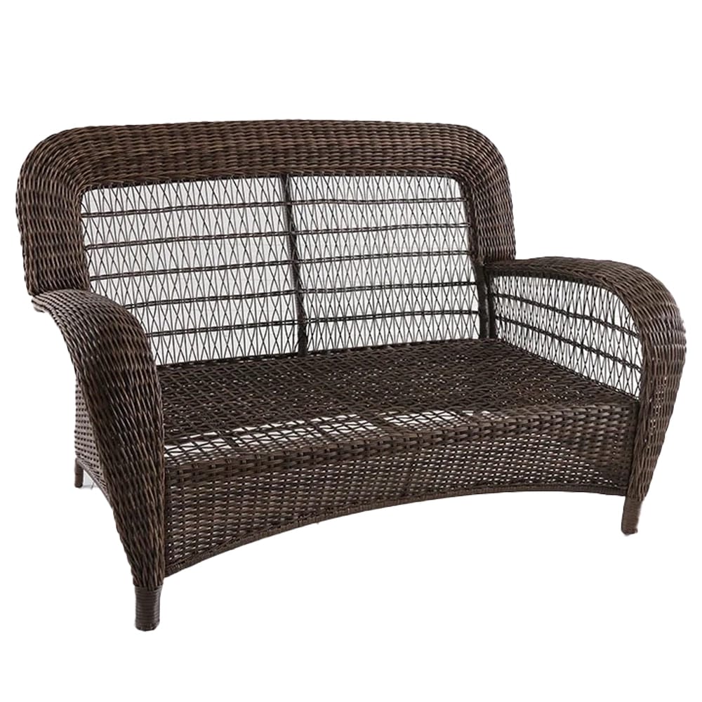 Hampton Bay Beacon Park Outdoor Patio Loveseat, Brown