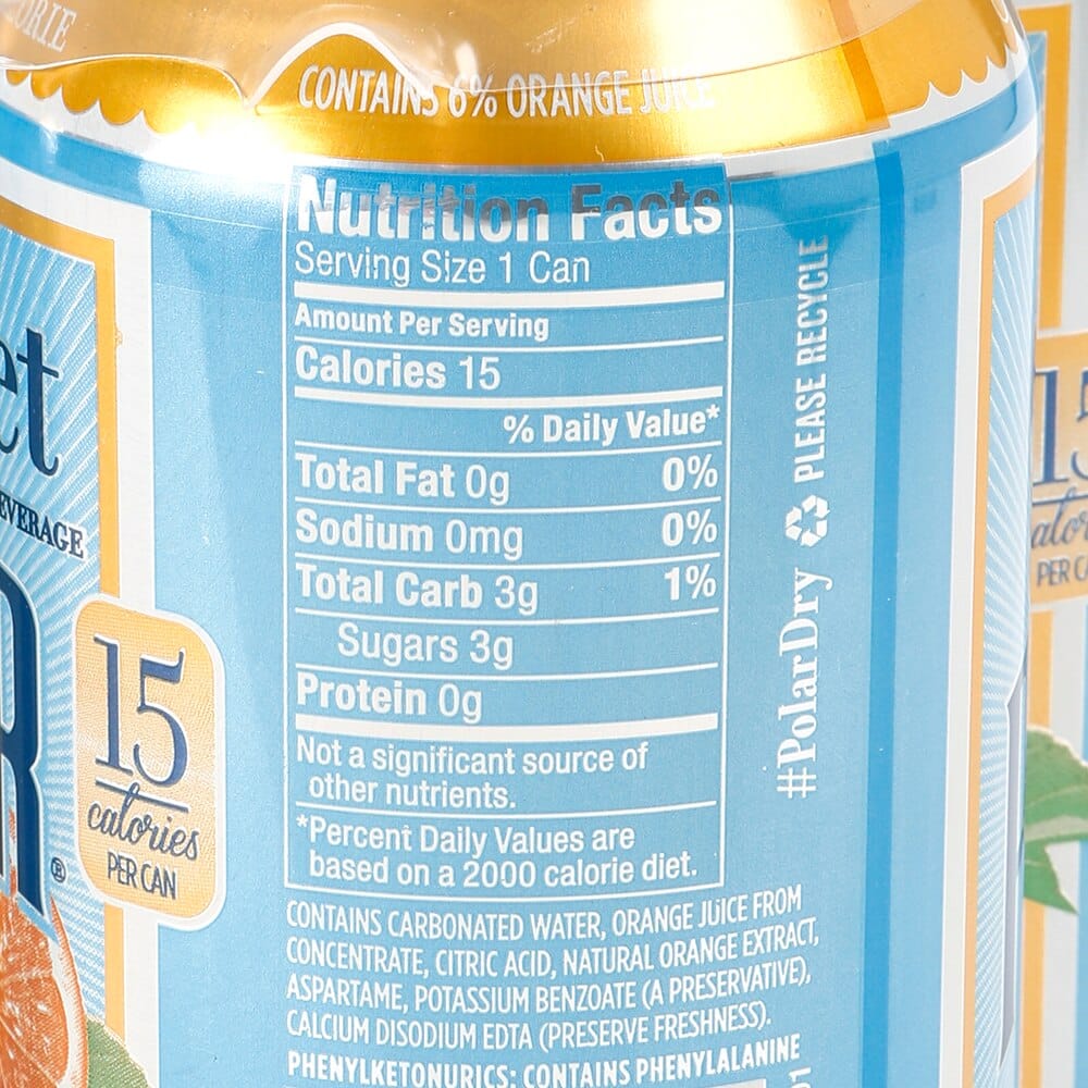 Polar Diet Orange Dry, 12 fl oz, 6 Count
