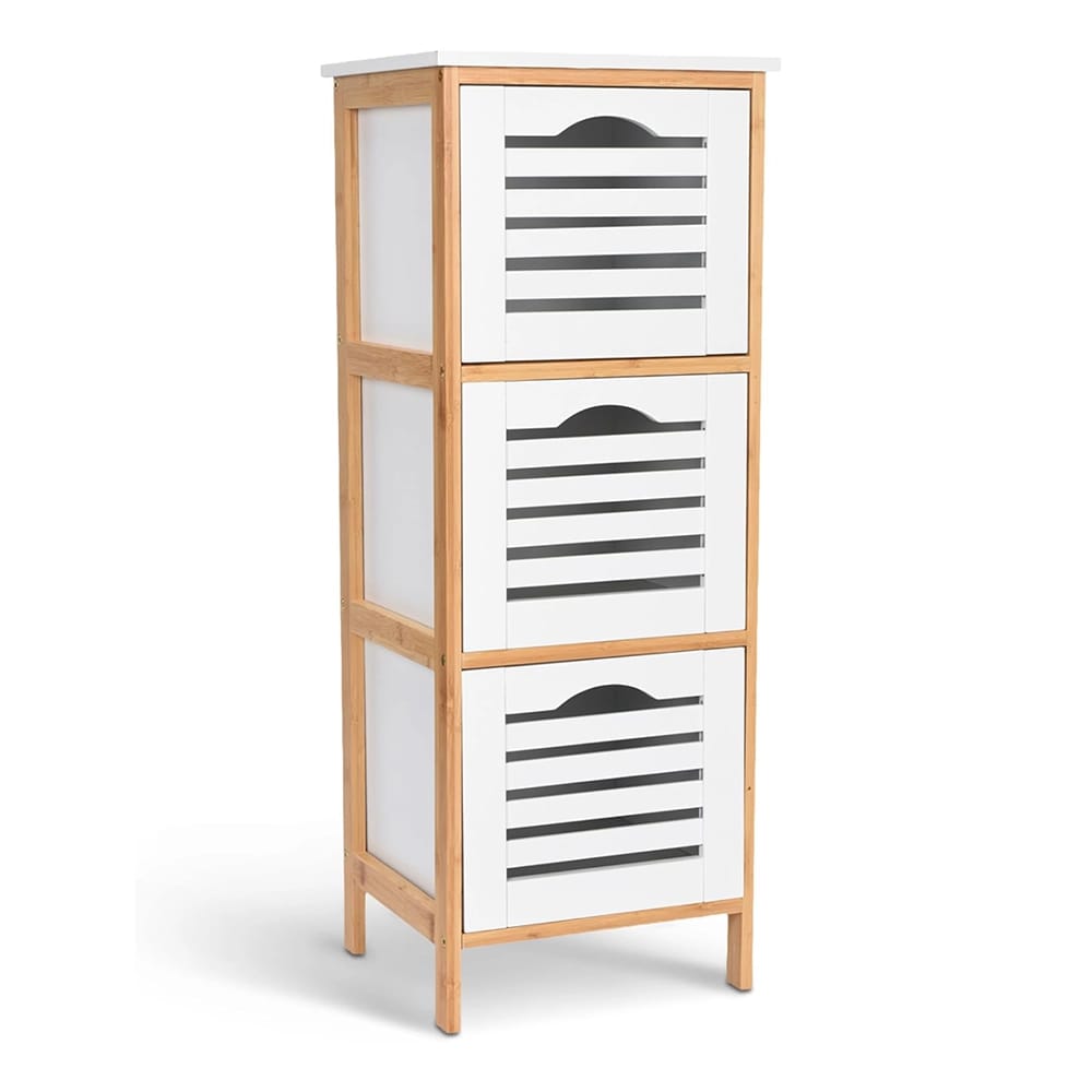 Prosumers Choice Wooden Bedroom Cabinet, Natural/White