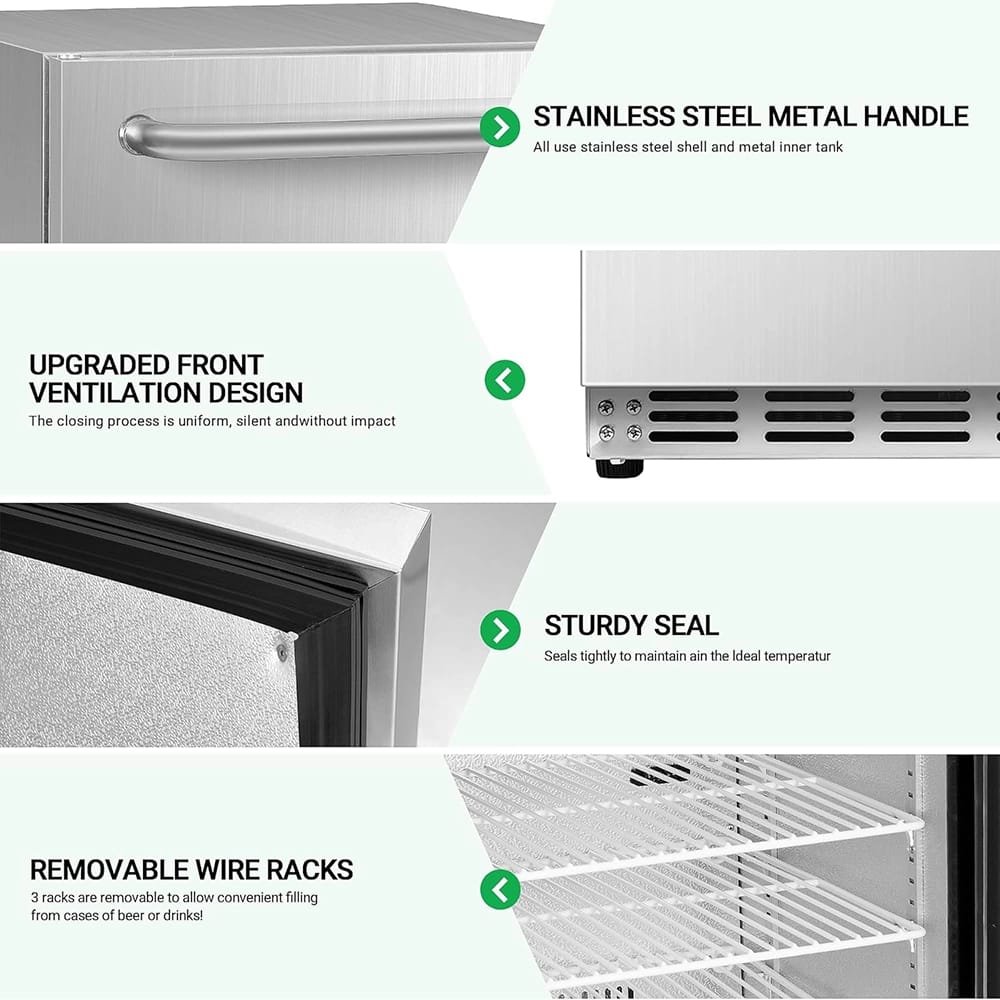 IceJungle 24" Stainless Steel Freestanding Outdoor Refrigerator