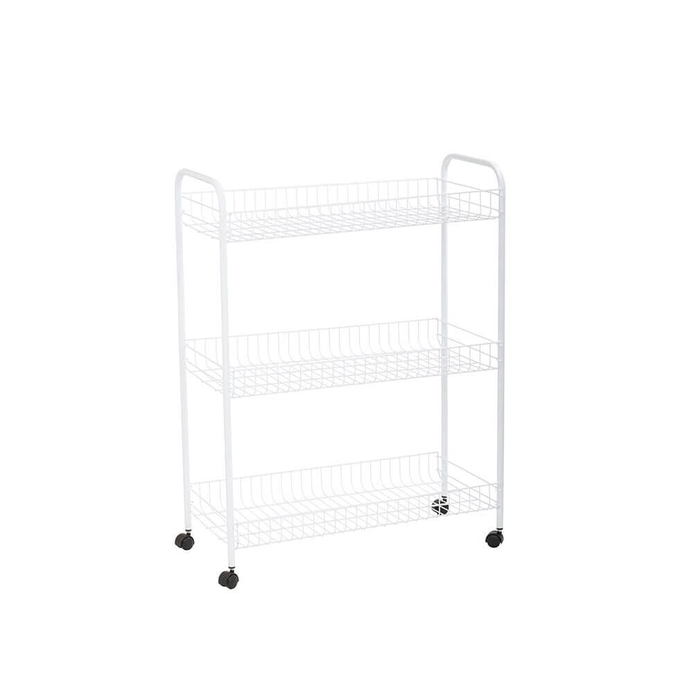 3-Tier Large Wire Rolling Cart, 33"