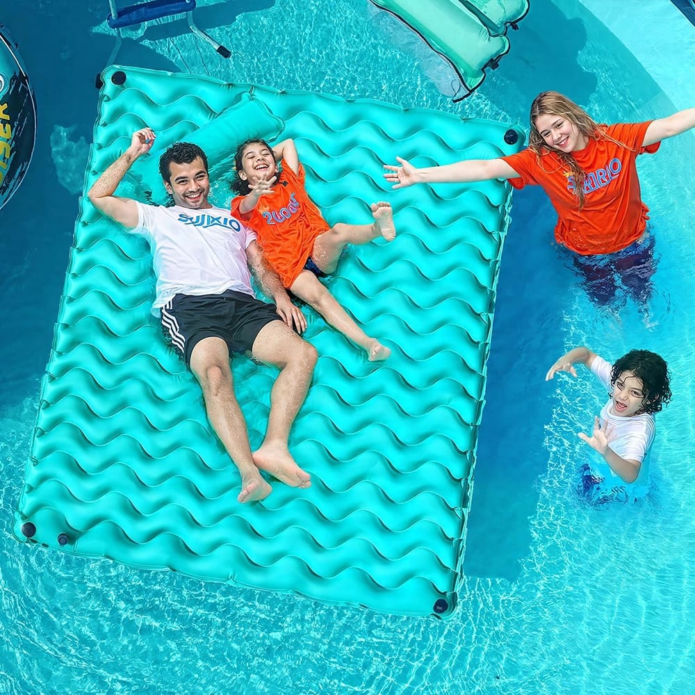 Sunrio 72" x 72" Inflatable Floating Mat, Green