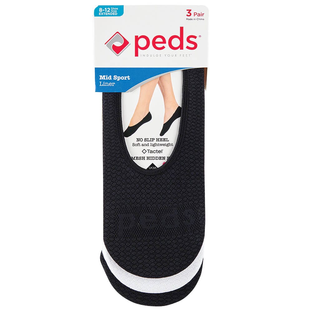 Peds Ultra Low Liner Socks, 3 Pair