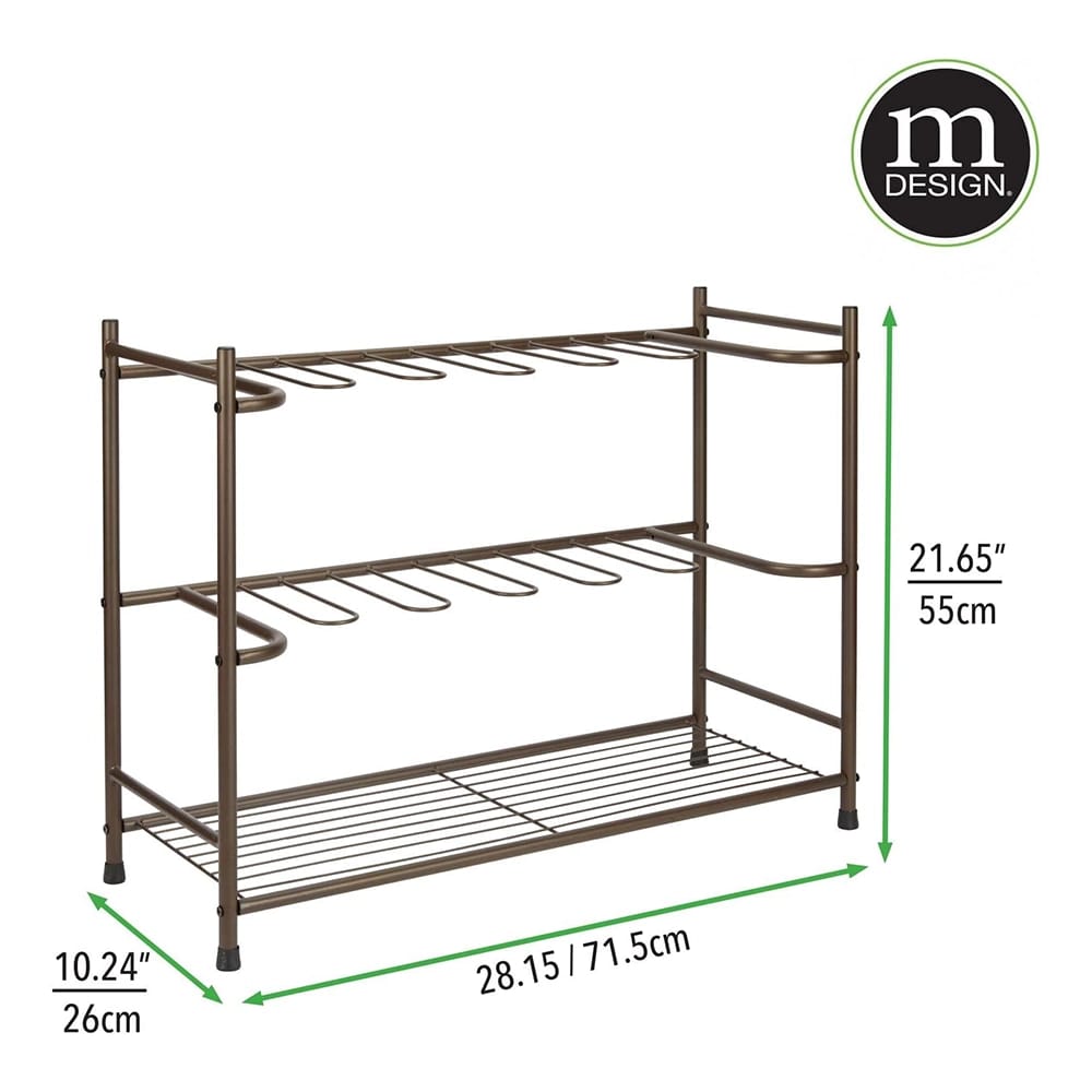 mDesign Boot Storage and Organizer Rack, Espresso