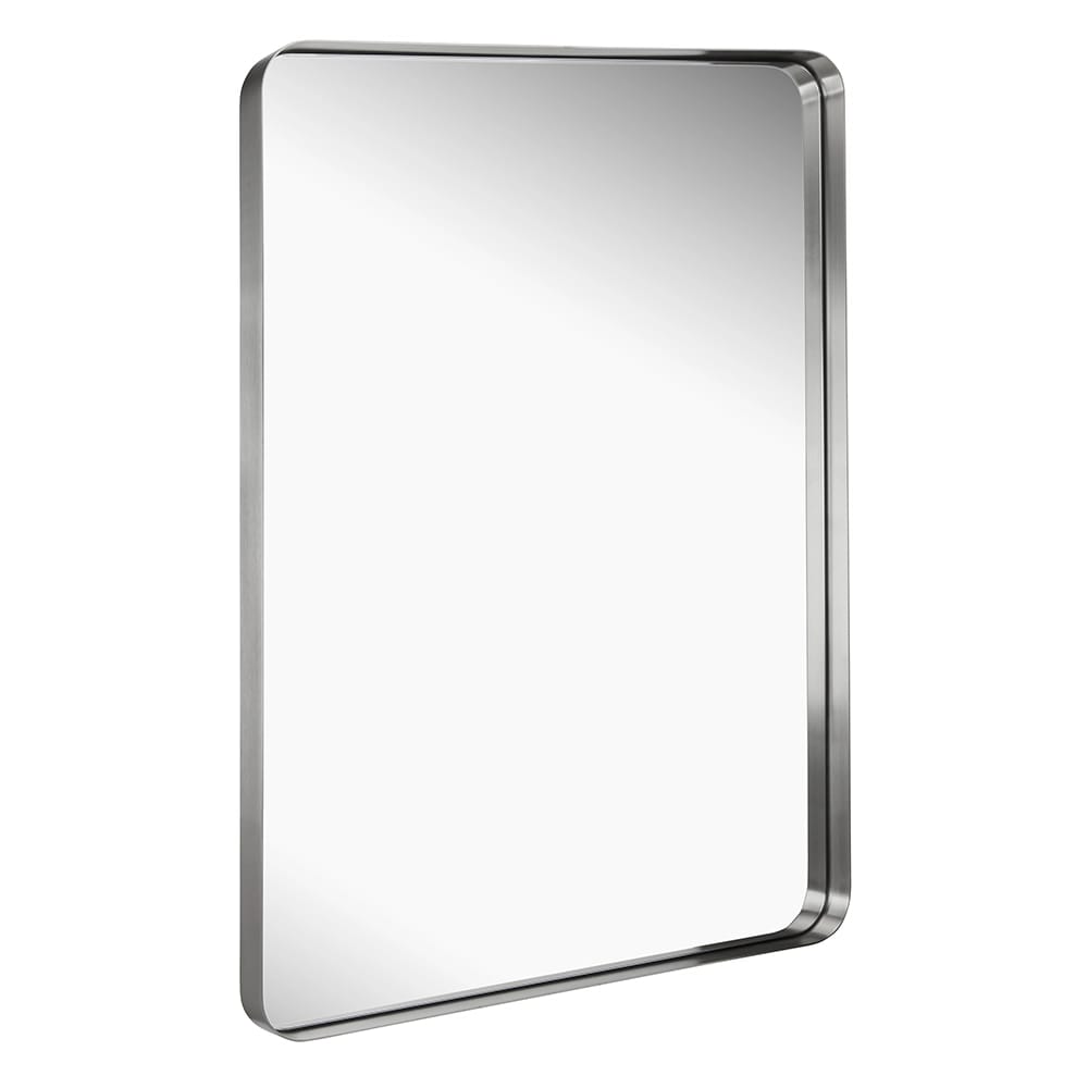 Hamilton Hills 30" x 40" Rounded Corner Deep Mirror, Silver