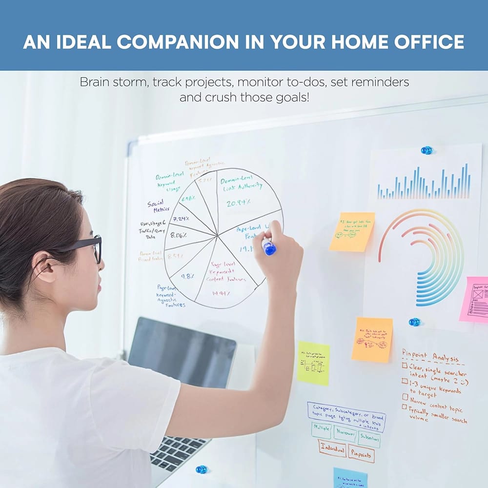 Flybold Rolling Whiteboard with Stand, 47" x 32"