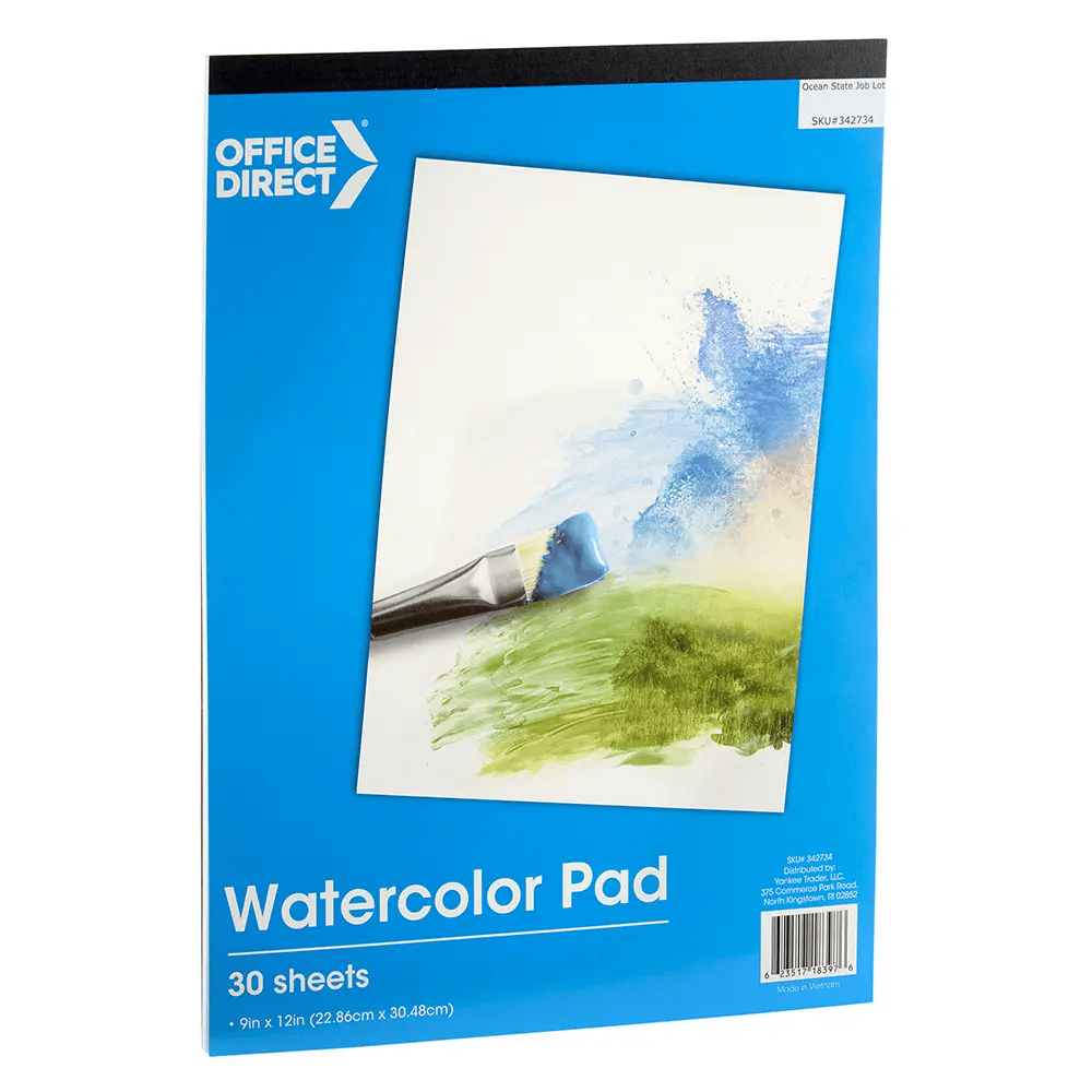 Office Direct Watercolor Pad, 30 Sheets, 9" x 12"