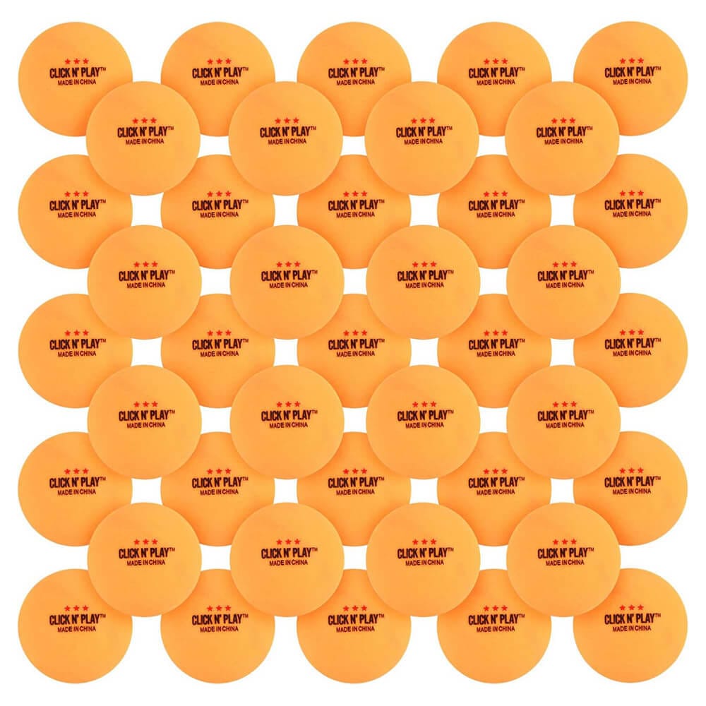 Click N' Play 3-Star Orange Ping-Pong Balls, 50 count