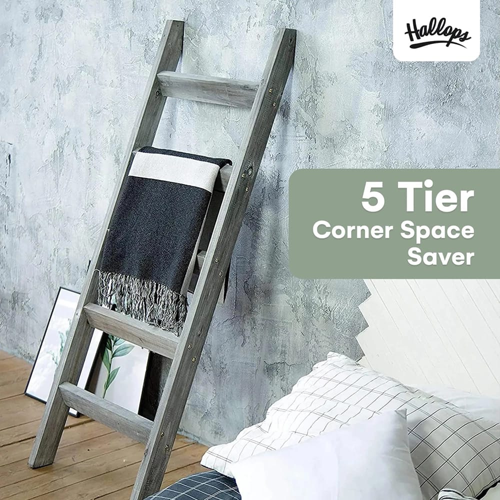 Hallops 5' Blanket Ladder, Gray