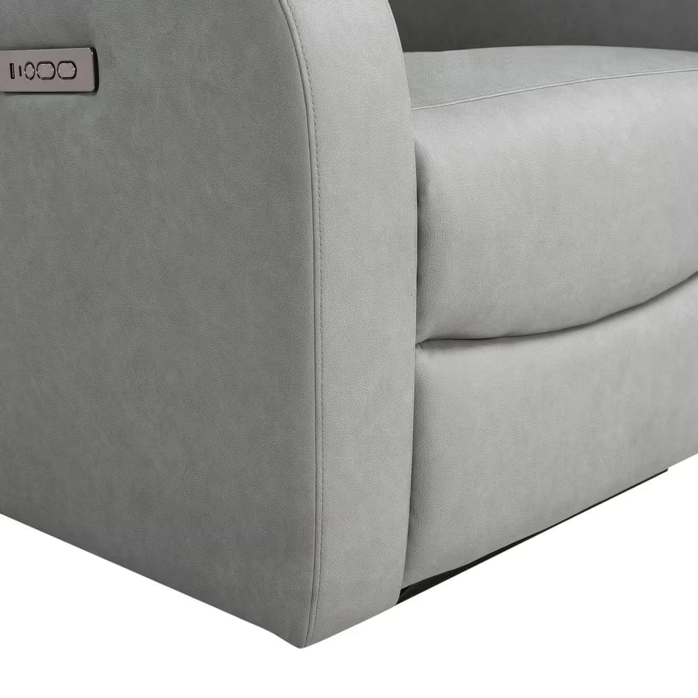 Relax A Lounger Aragon Faux Leather Recliner with Power, Archer Gray