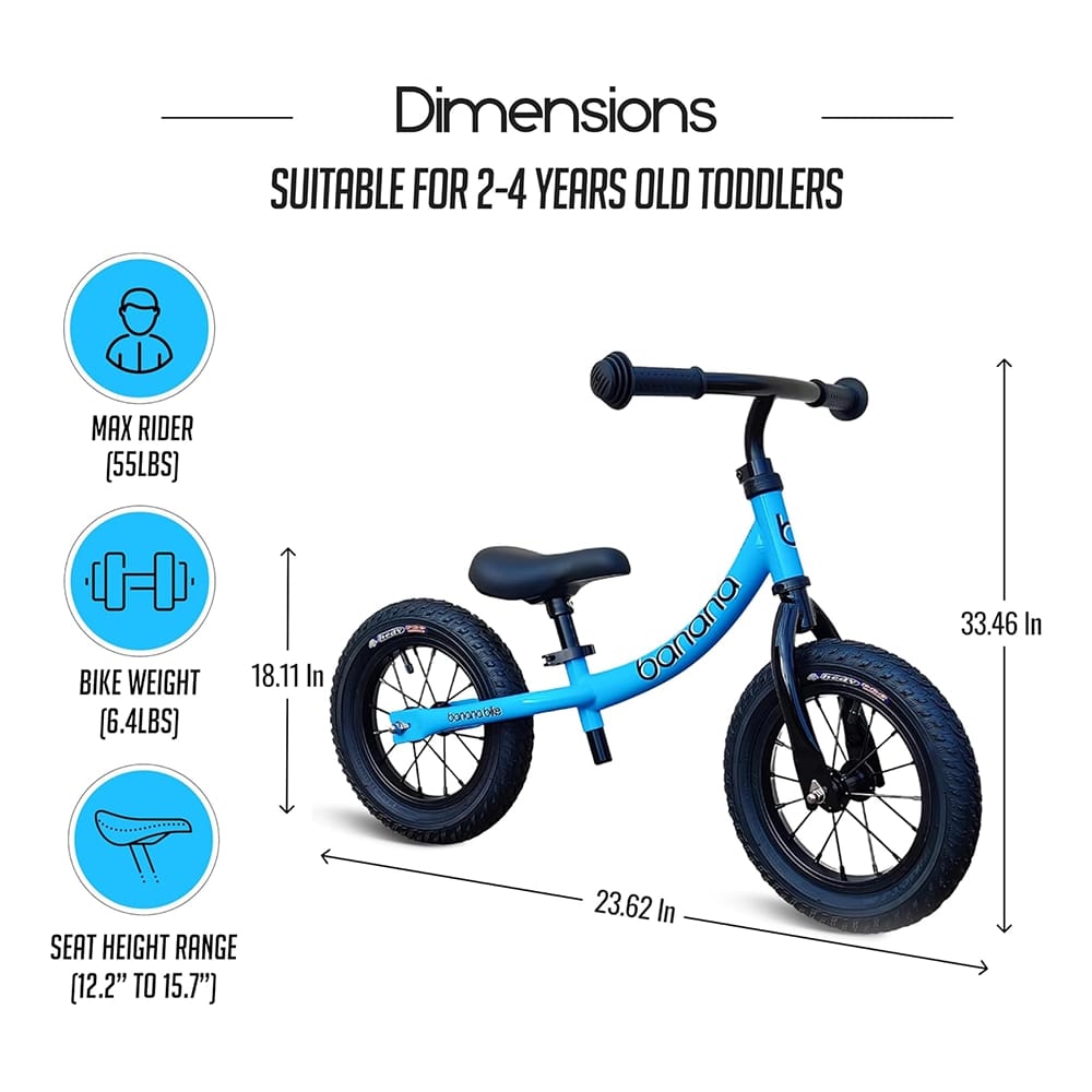 Banana Bike GT Lightweight Balancing Bike, Blue
